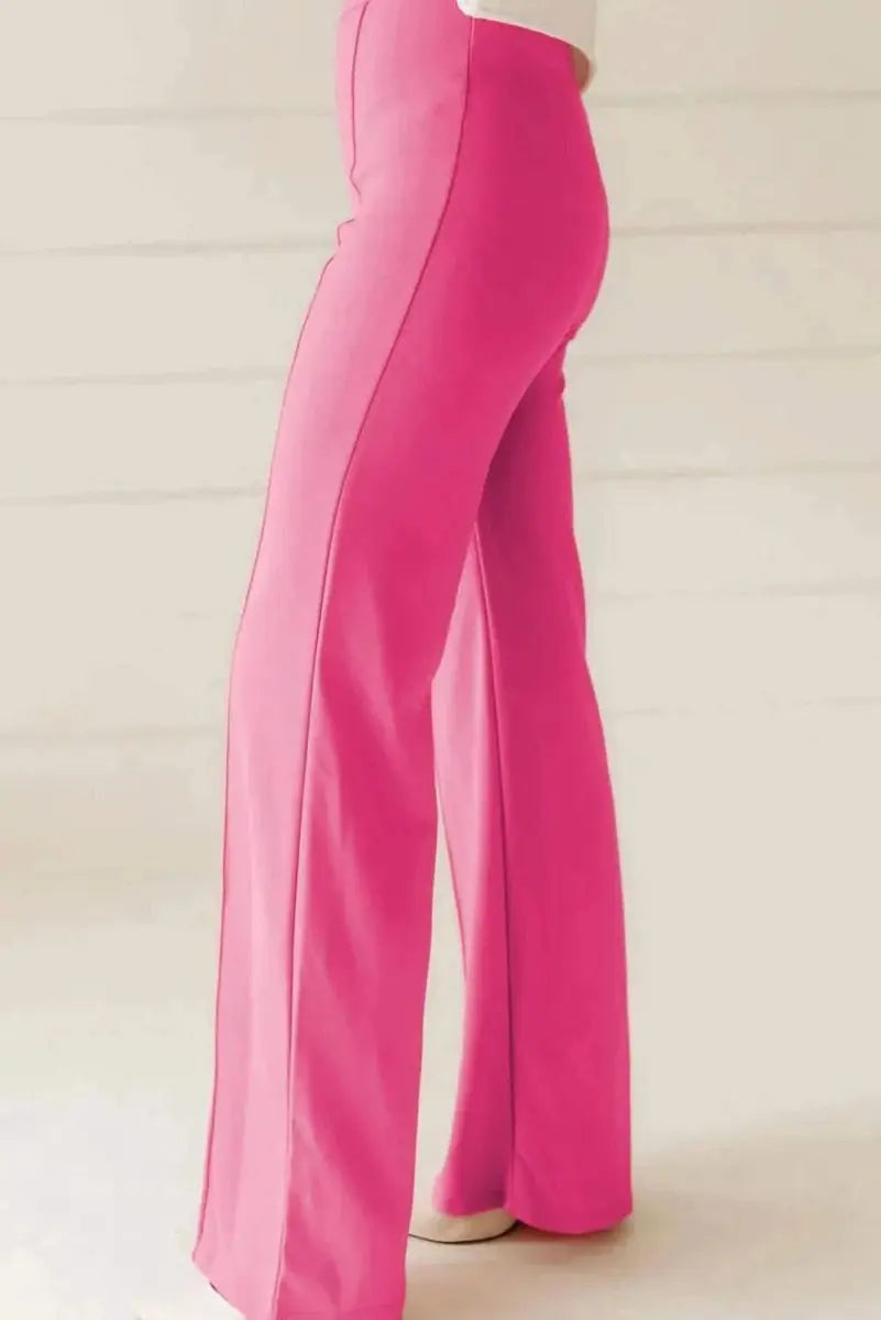 High Waist Straight Leg Pants - Love Salve